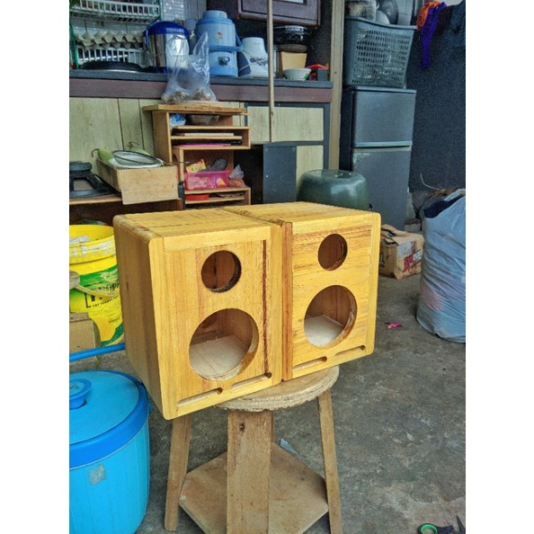 Jual Box speaker 4 inch 2 way kayu pinus finishing pernis Shopee Indonesia