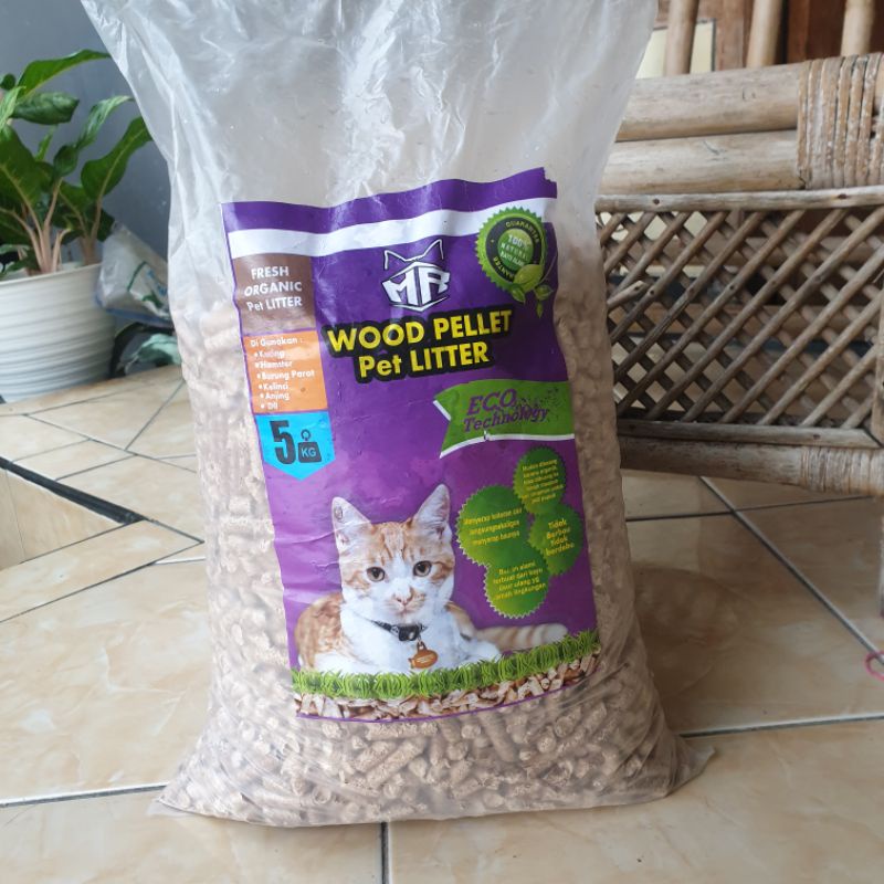 Jual Wood Pellet Cat Litter Pelet Kayu Kotoran Kucing 5 kg Shopee