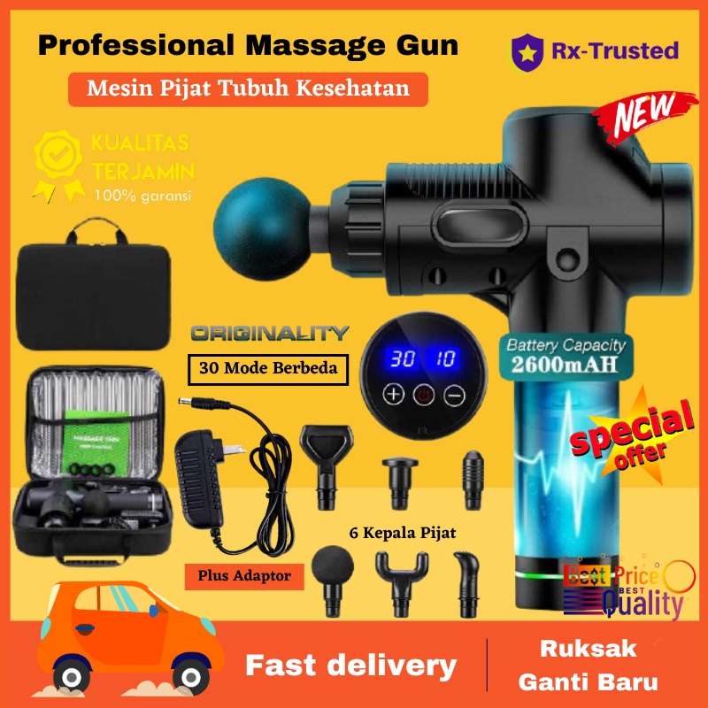 Jual PAKET MASSAGE GUN 30 Mode Pijat Deep Tissue Musle Alat Pijat Getar