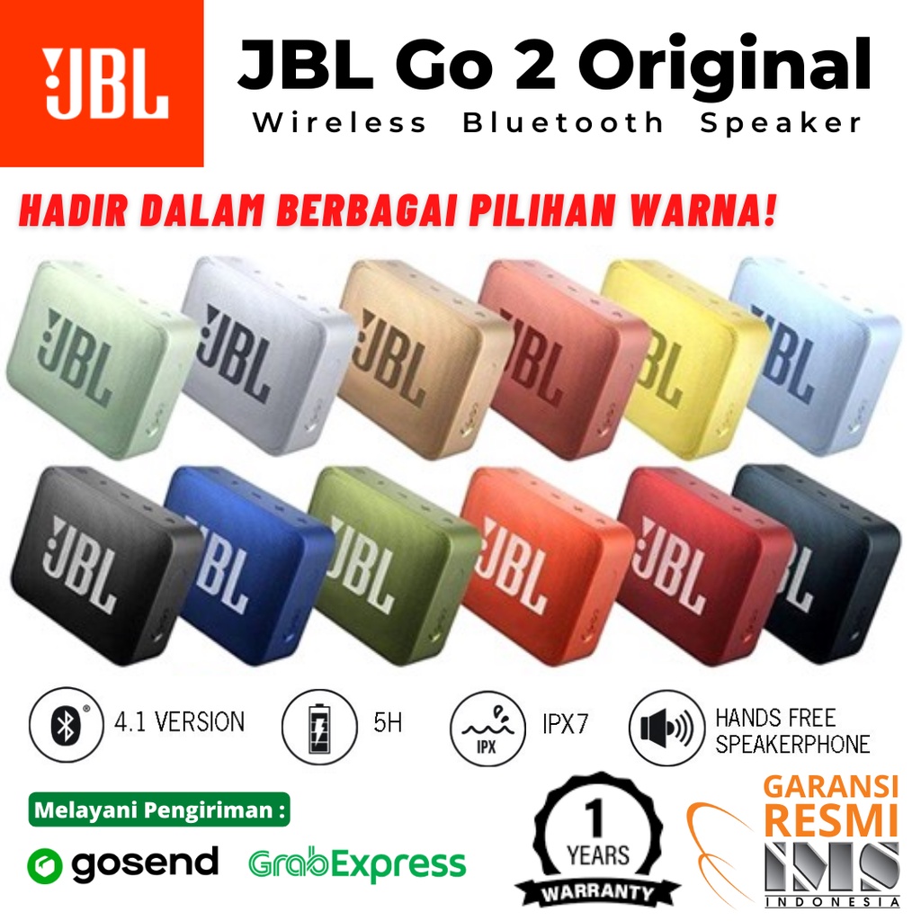 Jual JBL GO 2 / GO2 Waterproof Portable Bluetooth Speakers Waterproof