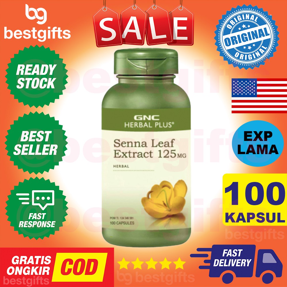 Jual GNC HERBAL PLUS SENNA LEAF EXTRACT 125 MG SEMBELIT KONSTIPASI