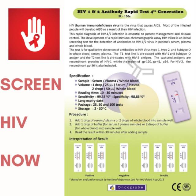 Jual ONCOPROBE Alat Tes HIV AIDS Rapid Test Selftest Hometest Satuan