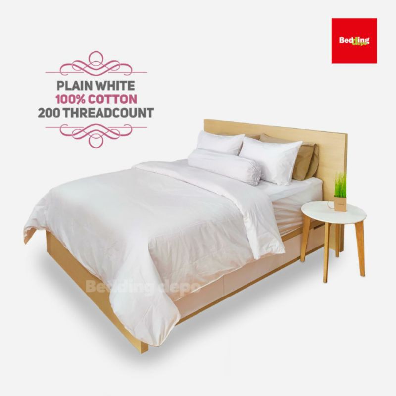Jual Bedding Depo Sprei/ Bedcover Hotel Putih/ White ( 100 Cotton