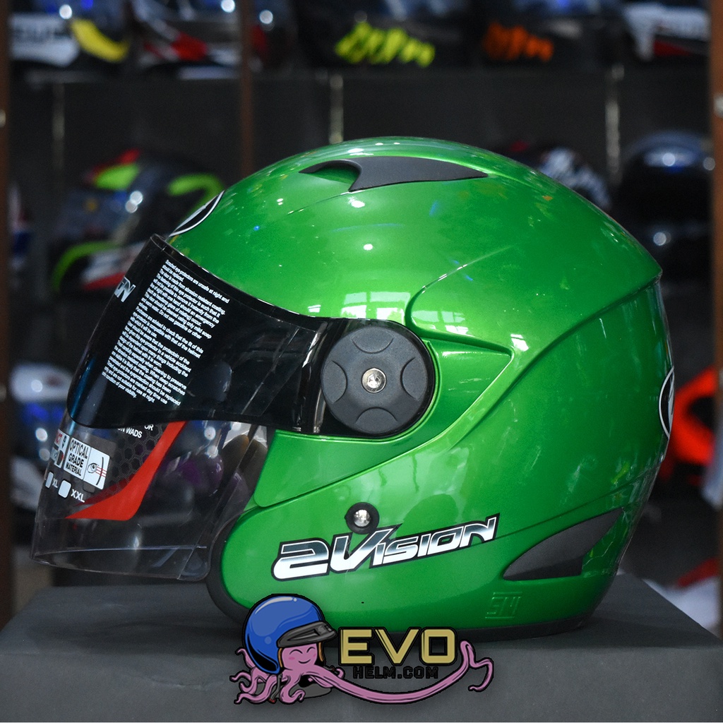 Jual HELM KYT 2 VISION SOLID GREEN Shopee Indonesia