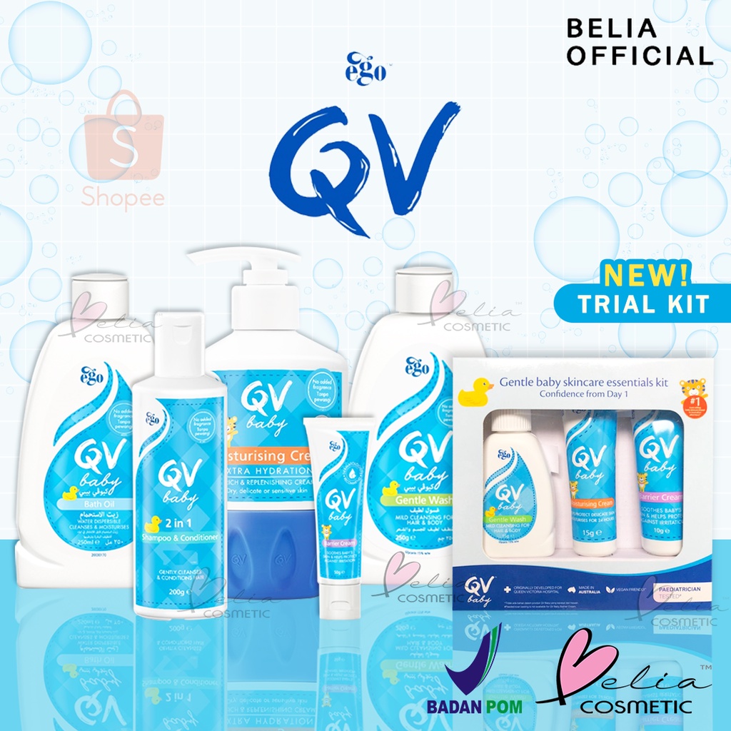 Jual BELIA QV Baby Bath Oil Shampoo & Conditioner Barrier Cream Moist Cream Gentle Wash