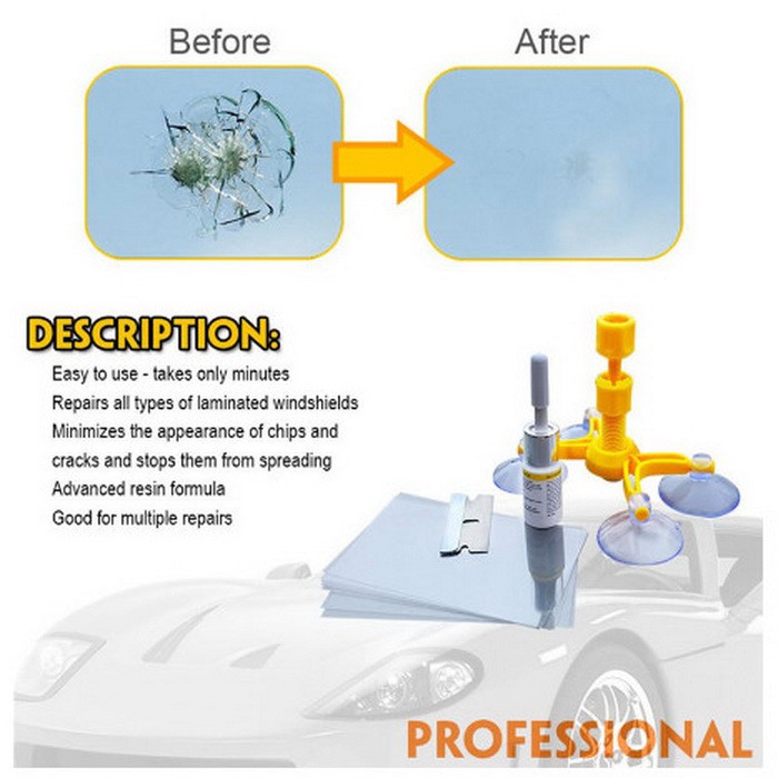 Jual WINDSHIELD REPAIR KIT SOLUSI KACA MOBIL HP JENDELA YANG RETAK