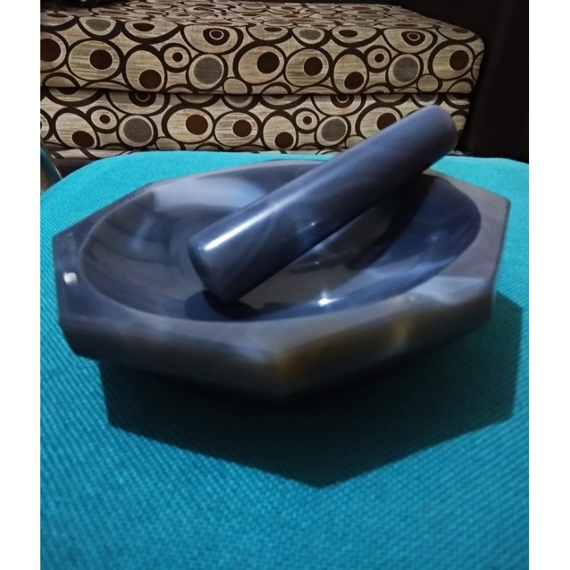 Jual Agate Mortar and Pestle Diameter 15 cm Shopee Indonesia