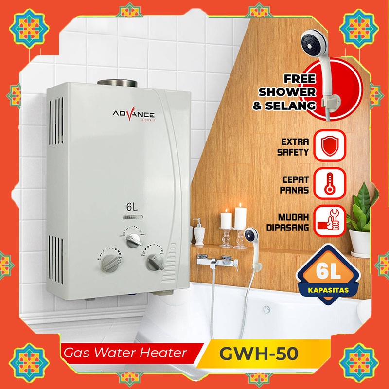 Jual 【Garansi 1 Tahun】 ADVANCE WATER HEATER GAS KAPASITAS 6 LITER