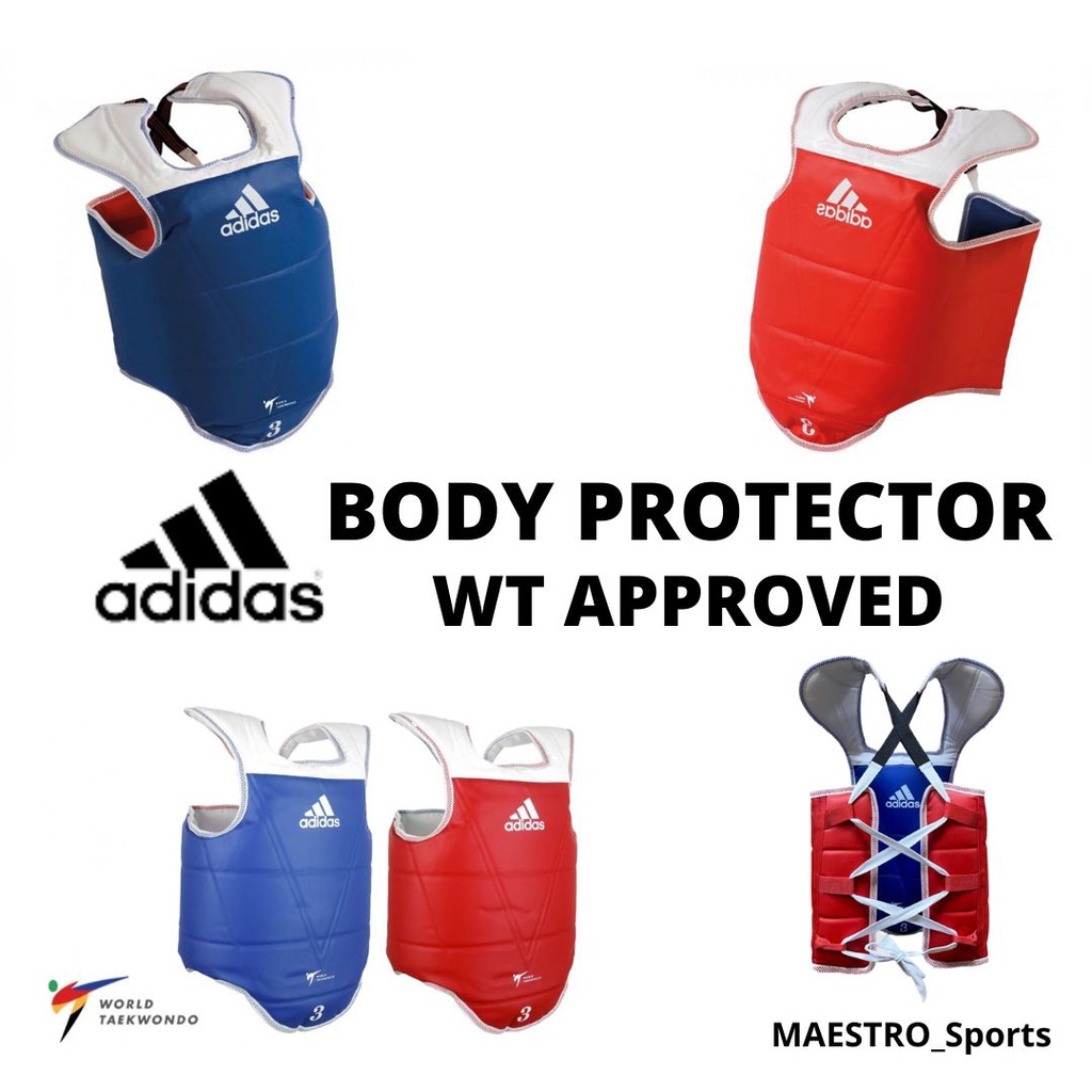 Jual ADIDAS Taekwondo BODY Protector (Pelindung Badan) Reversible WT Approved Shopee