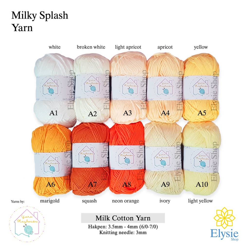 Jual Milky Splash Yarn (PART 01) Benang Rajut Milk Cotton/Katun Susu