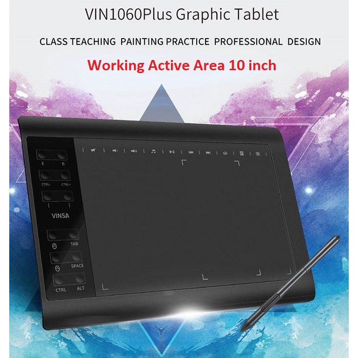 Jual Drawing Graphic Pen Tablet 10 inch VINSA 1060Plus Digital Drawing Pad Shopee Indonesia
