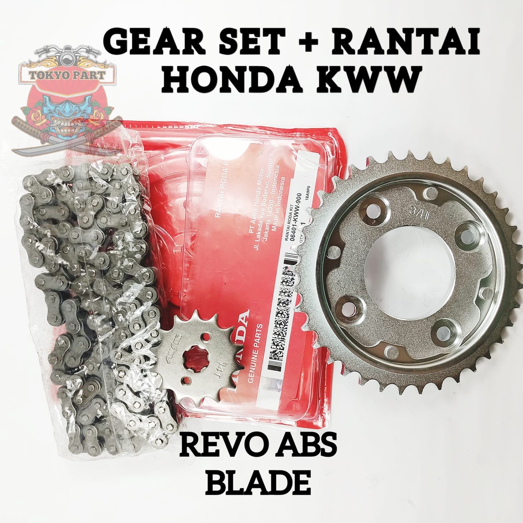 Jual GEAR SET + RANTAI HONDA KWW KUALITAS ORIGINAL PRESISI PERPUTARAN RANTAI SEIMBANG ANTI PUTUS
