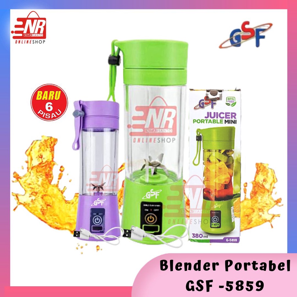 Jual Blender Portable Blender Juice USB 6 Mata Pisau GSF G 5859 / Q2