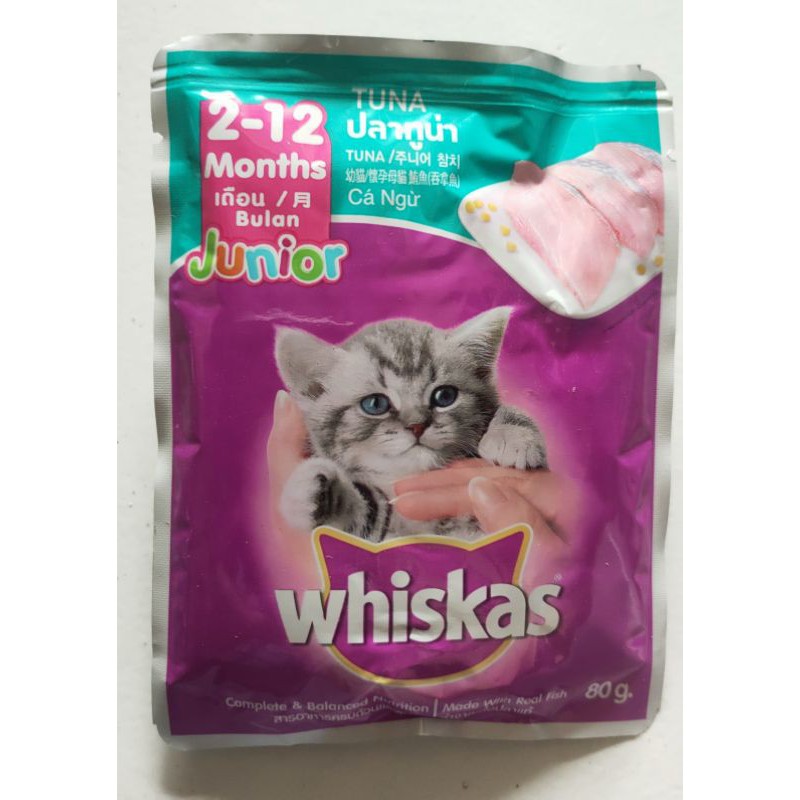 Jual makanan kucing whiskas WISKAS JUNIOR 80 gram basah Shopee Indonesia