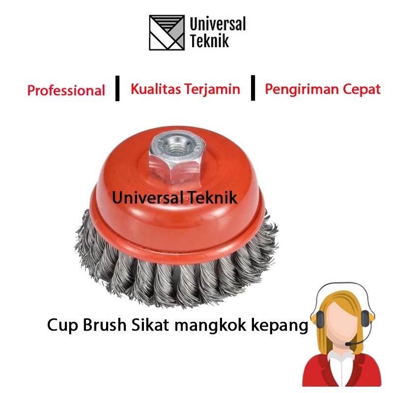 Jual Cup Brush Sikat mangkok kepang sikat besi kawat alat tknik bngunan