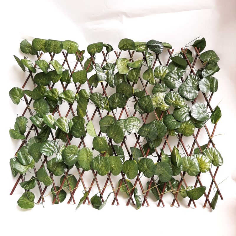 Jual PAGAR KAYU DAUN BULAT 60x30 PAGAR HIAS KAYU ARTIFICIAL PAGAR