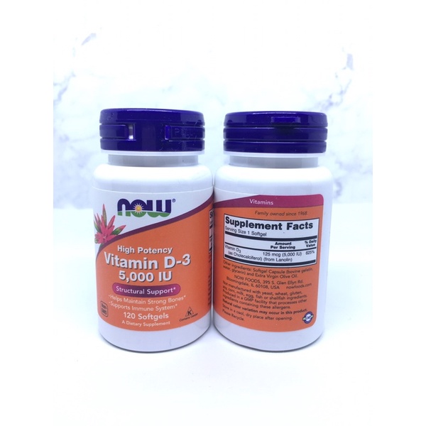 Jual (Original USA) Now Foods High Potency Vitamin D3 125mcg (5,000 IU
