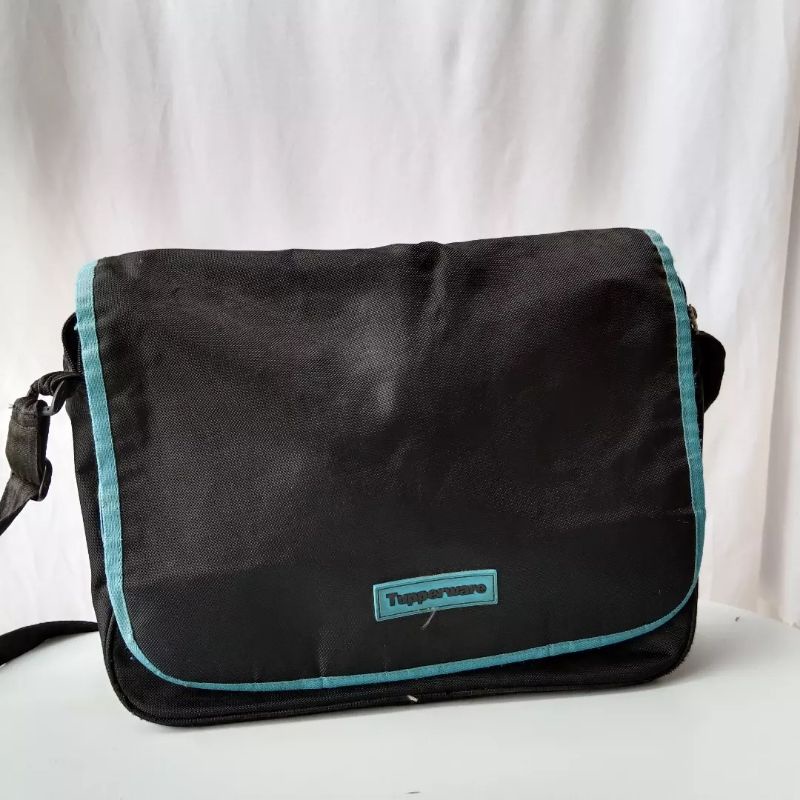 Jual Tas Selempang Sling Bag Tupperware Hitam Biru Tas Original