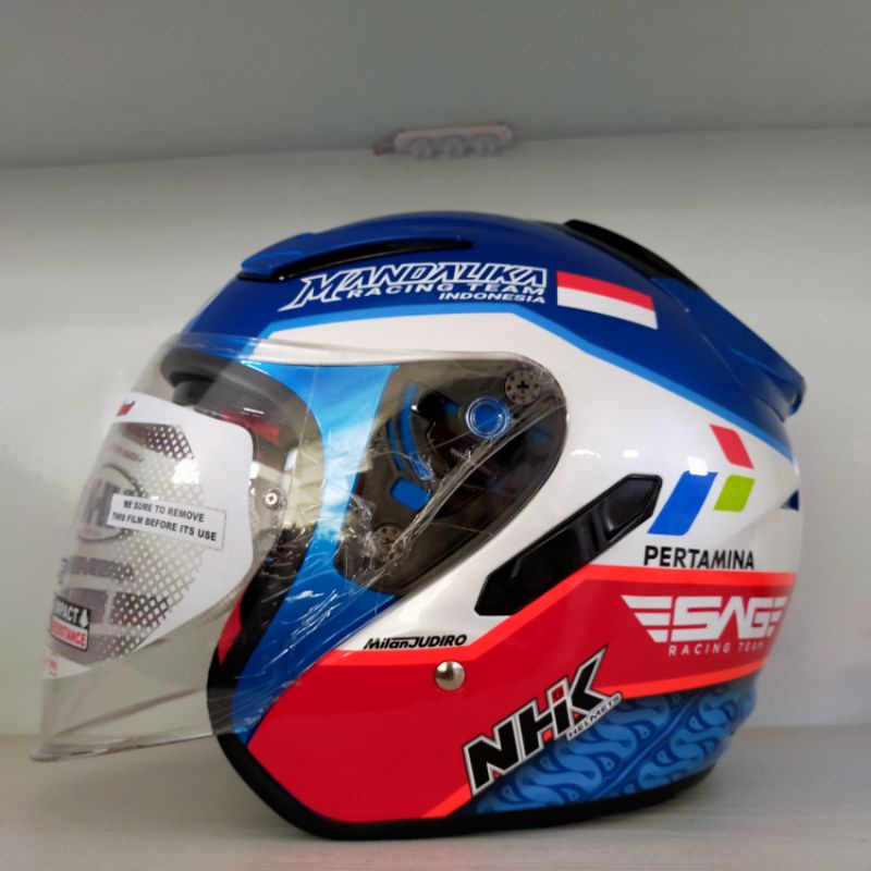 Jual helm half face nhk R1 mandalika baru Shopee Indonesia