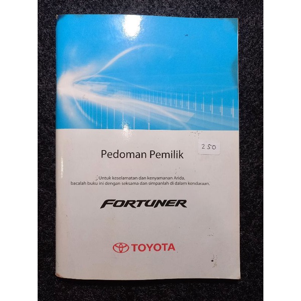 Jual manual book / buku manual / pedoman pemilik toyota fortuner vrz