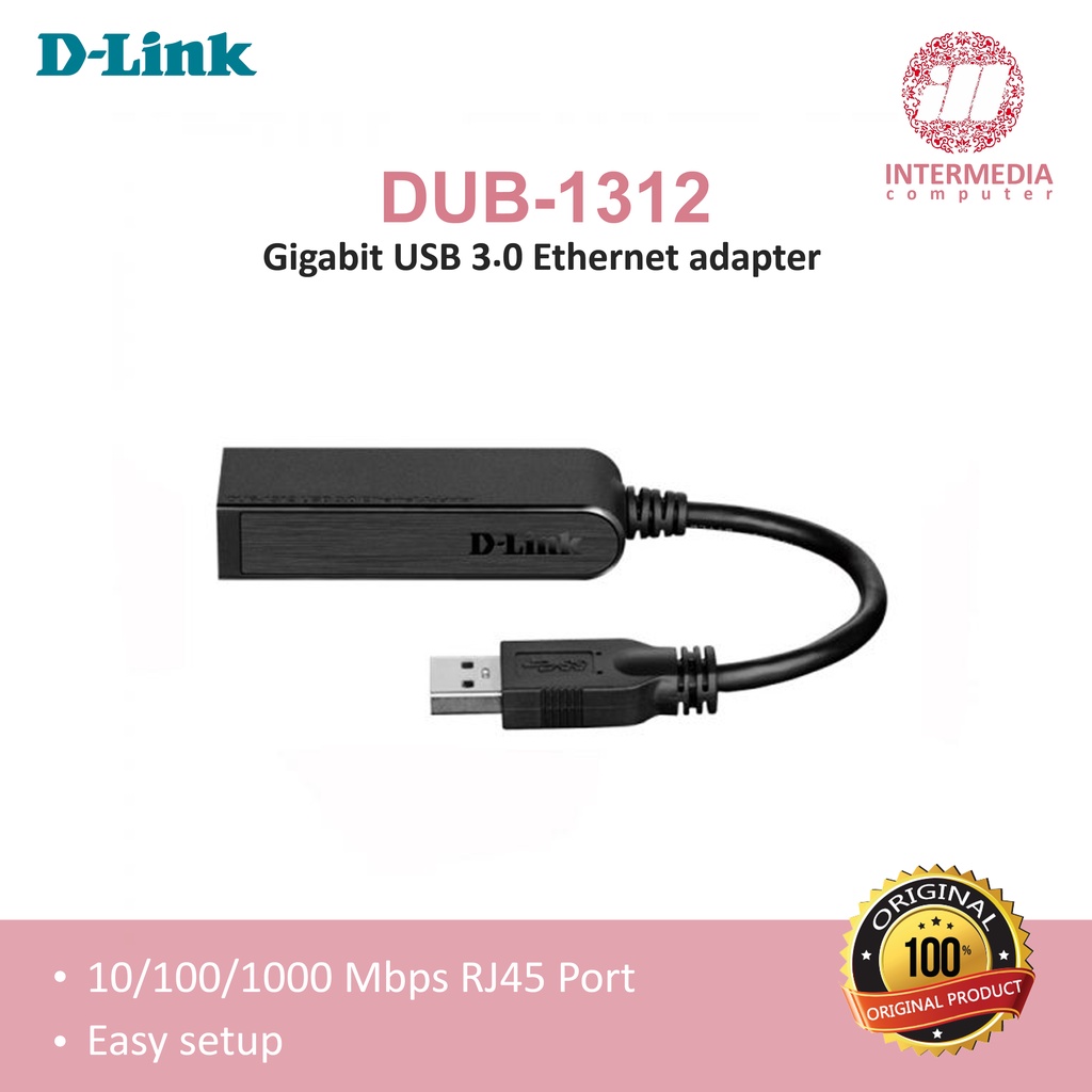 Jual USB Lan Gigabit DLink Dlink DUB1312 USB 3.0 Adapter