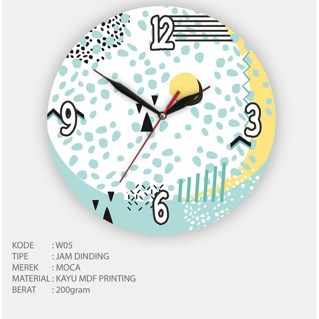 Jual Jam Dinding Kayu MDF Minimalis / Jam Dinding Kayu Bundar Memphis