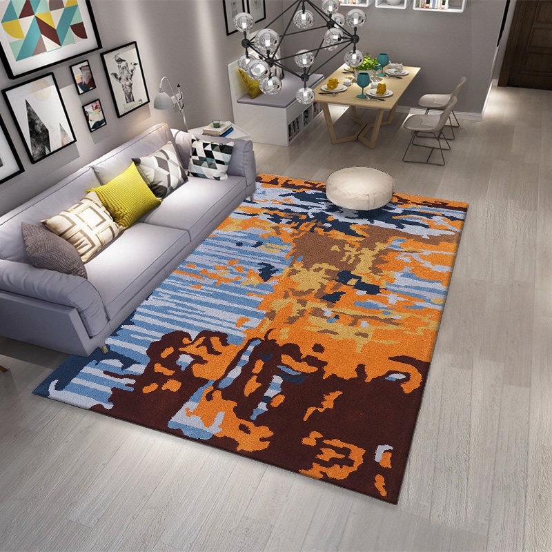 Jual Karpet Handtuft Premium Wool Mewah Modern D012 BlueOrange 160x230