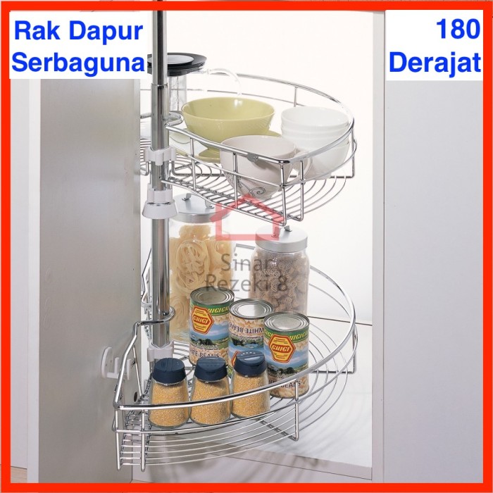 Jual Rak Dapur Taco Sudut 180 Derajat Putar Serbaguna Panci Wajan Ujung