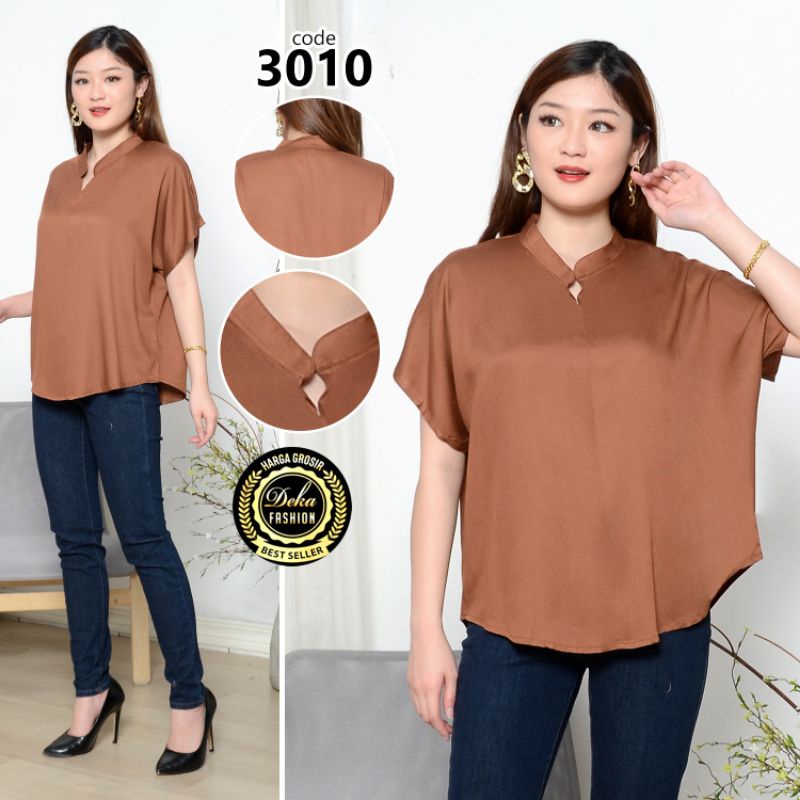 Jual BLOUSE WANITA / BLOUSE KERAH SHANGHAI KATUN TWILL 30S 3010