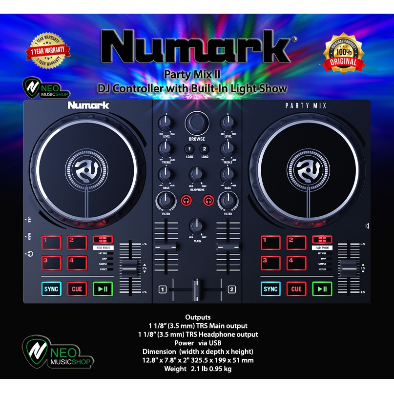 Jual Numark Party Mix mk2 DJ Controller With Built In Soundcard