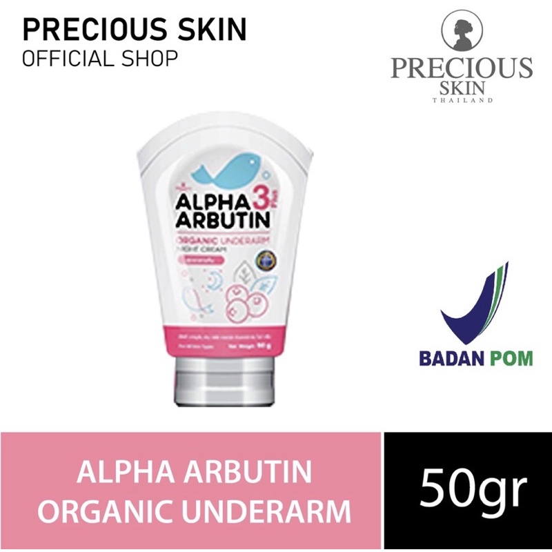 Jual PRECIOUS SKIN ALPHA ARBUTIN 3 PLUS ORGANIC UNDERARM NIGHT CREAM