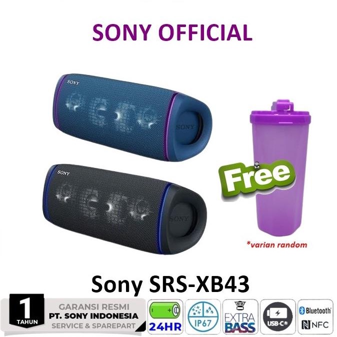 Jual Sony SRSXB43 Extra Bass Portable Bluetooth Speaker SRS XB 43