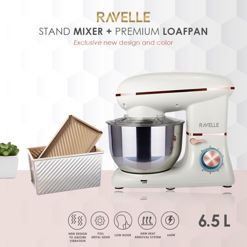 Jual Ravelle Stand Mixer 6,5 L Standing Mixer Ravelle Pearl White