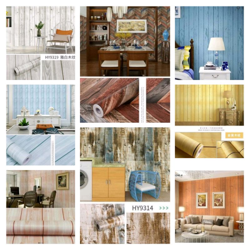Jual Wallpaper Sticker Dinding motif kayu vintage kayu Rustic Super