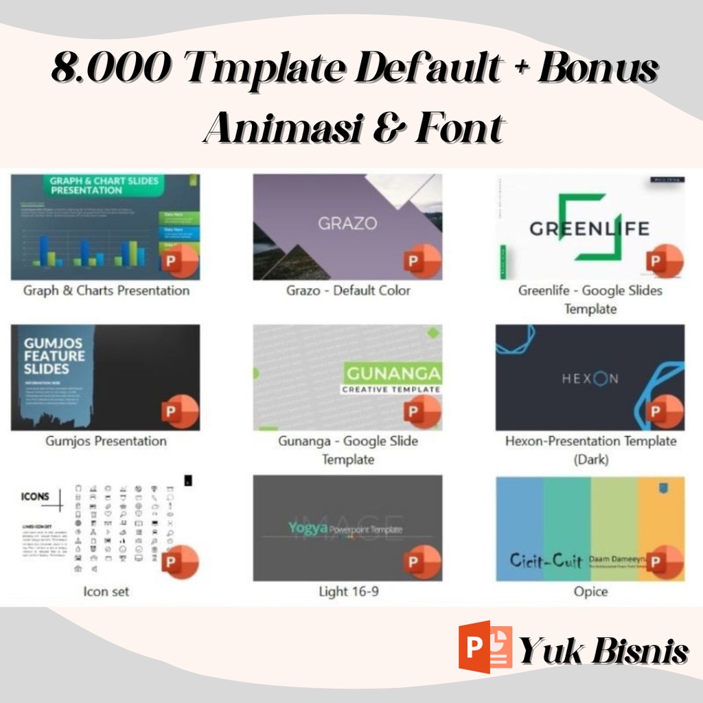 Jual Powerpoint Template Default + Bonus Animasi & Font Shopee Indonesia