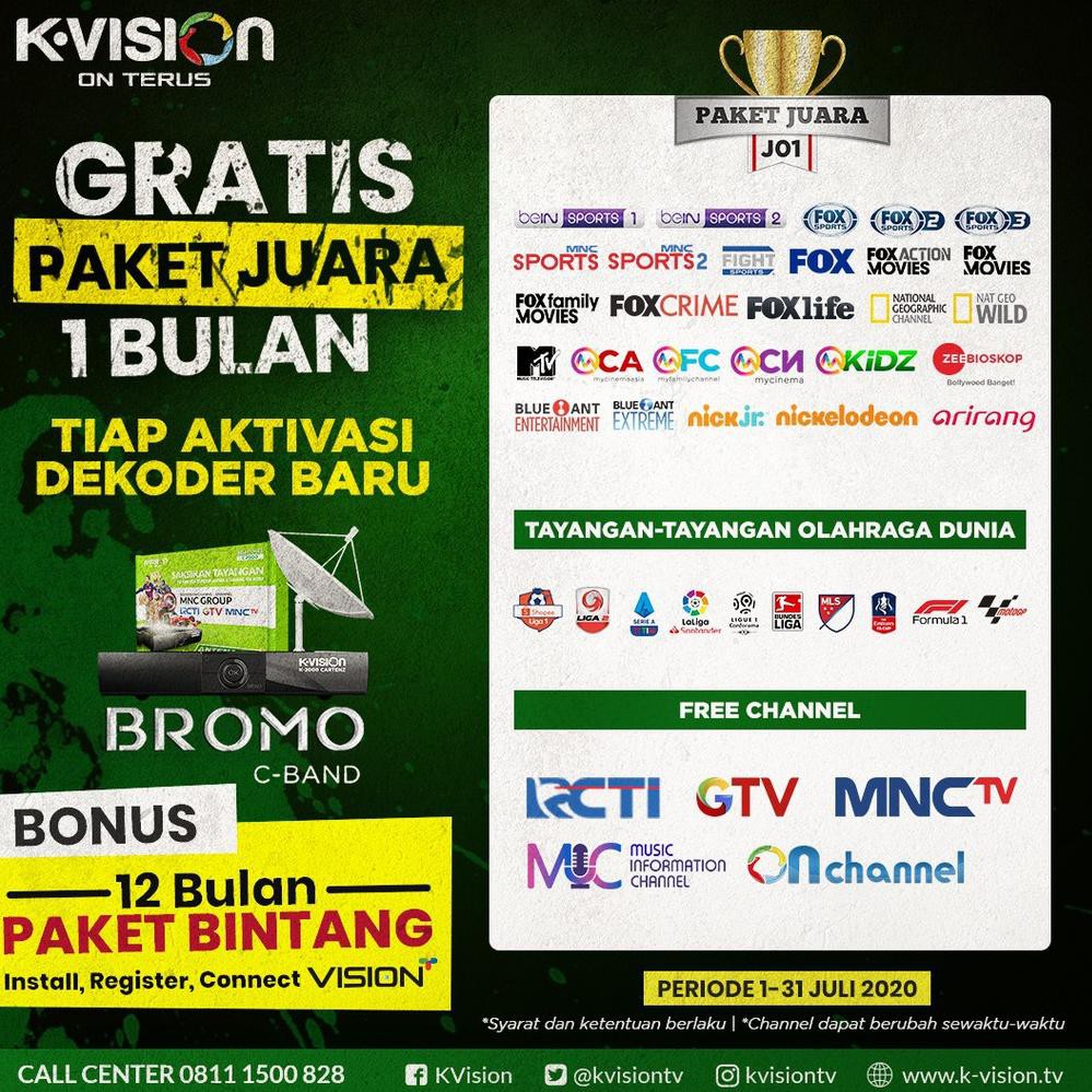 Jual Receiver Kvision Bromo C 2000 Hybrid C & Ku band Free MNC grup