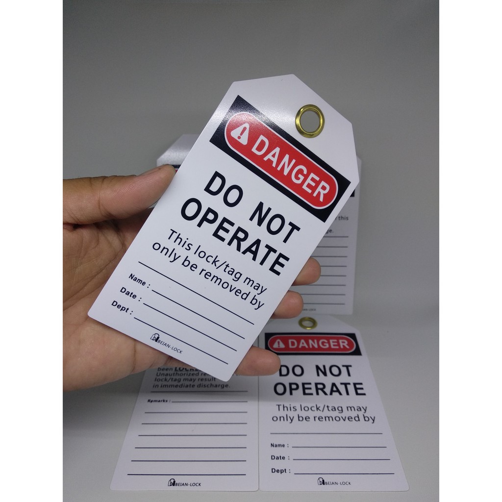 Jual Industrial Safety Tags and Labels Lock Out Tag Out, Beian Lock BAN