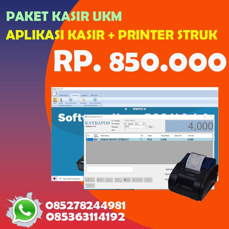 Jual aplikasi kasir + printer struk bluetooth Shopee Indonesia