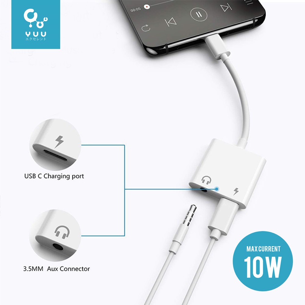 Jual Splitter TypeC & Audio Jack, Charging, Audio & Mic YUU YTG480CJ