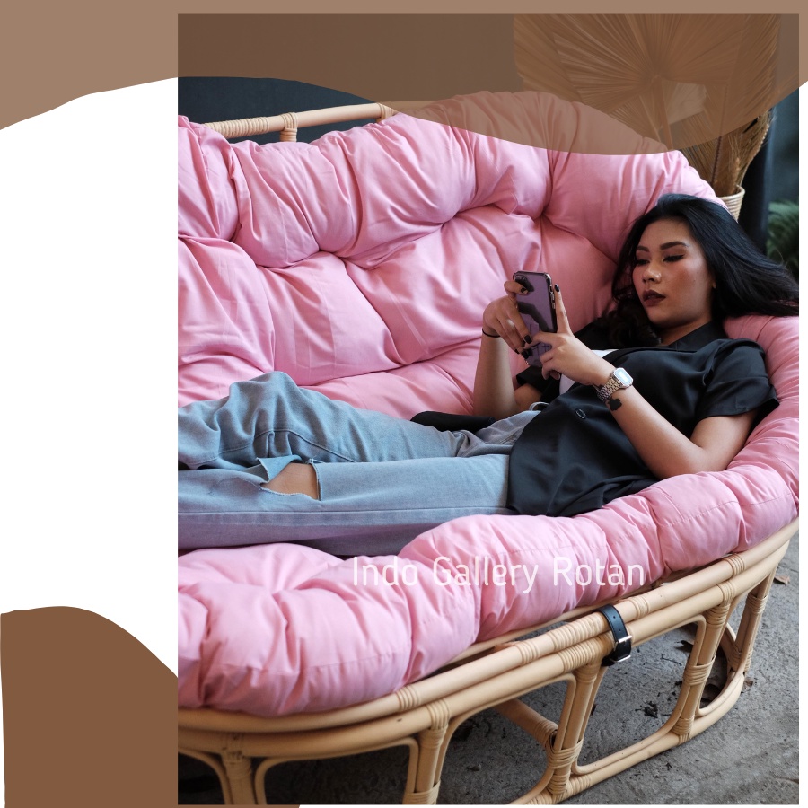 Jual Mamasan Chair / Kursi Mamasan Jumbo Rotan Alami Warna Natural Dan