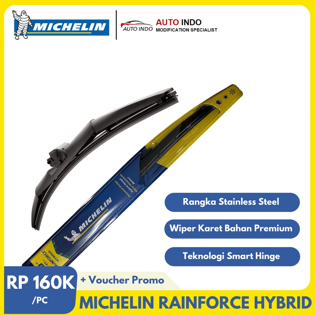 Jual Wiper Mobil Michelin Rainforce Hybrid Wiper Blade Frameless Ori