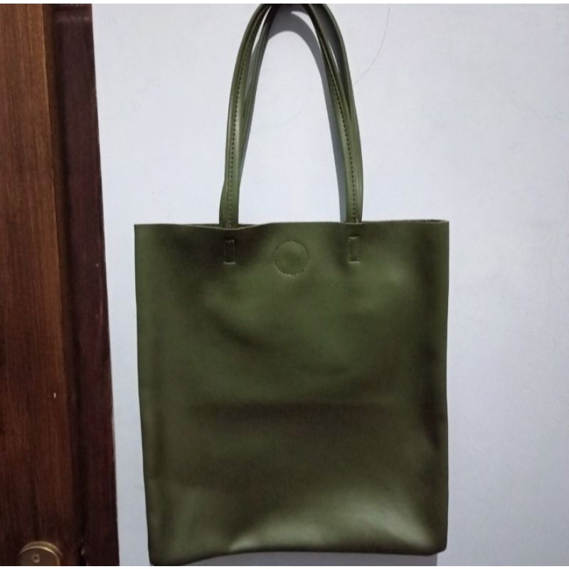 Jual Miniso Tote Bag Green Army (Preloved) Shopee Indonesia