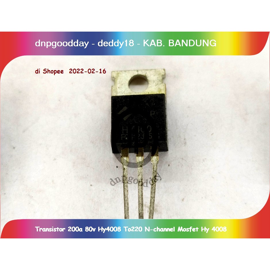 Jual Transistor 200a 80v Hy4008 To220 Nchannel Mosfet Hy 4008 Shopee