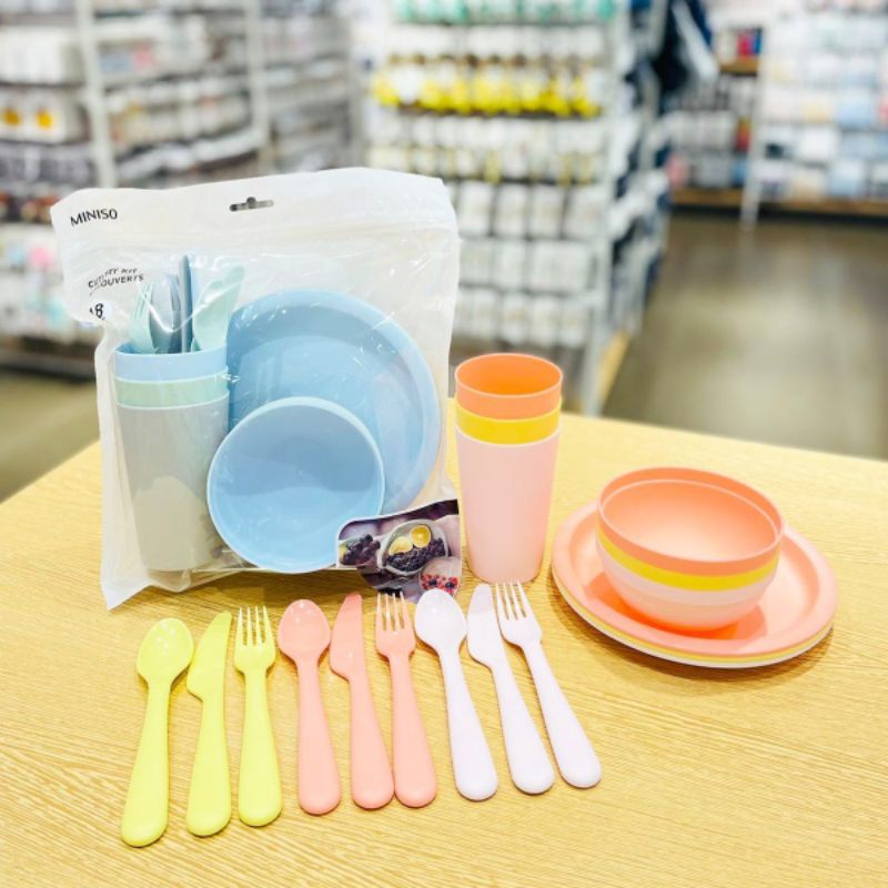 Jual Cutlery Kit Miniso 18 pcs Miniso Shopee Indonesia