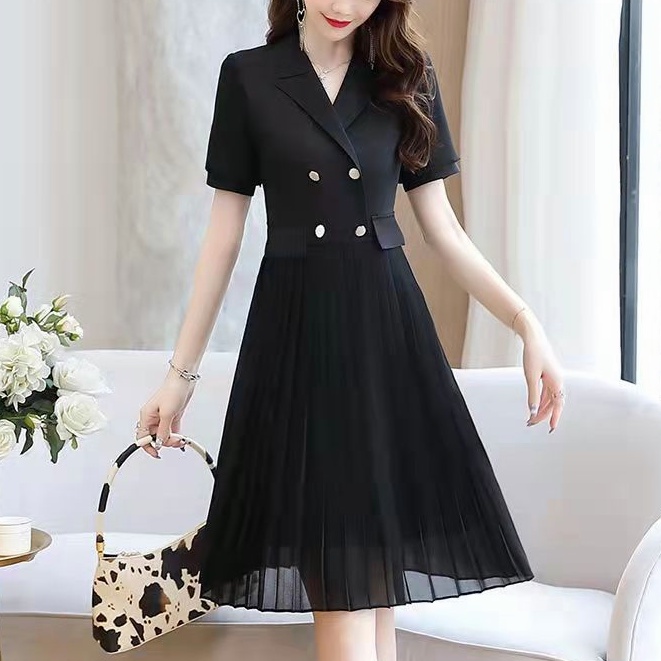 Jual dress wanita dress wanita korea dress hitam kerja wanita kantor(04)