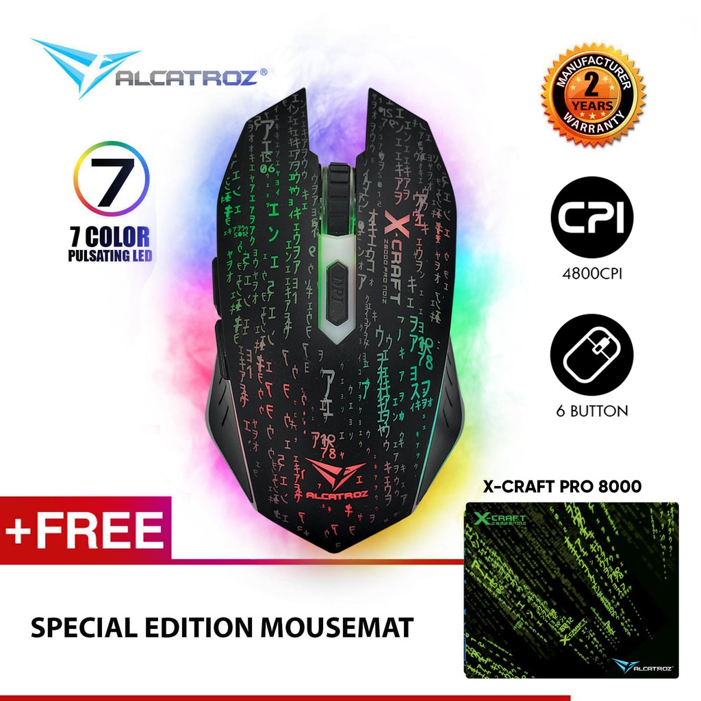 Jual Alcatroz Xcraft Pro Noiz Z8000 Gaming Mouse Armaggeddon Xcraft