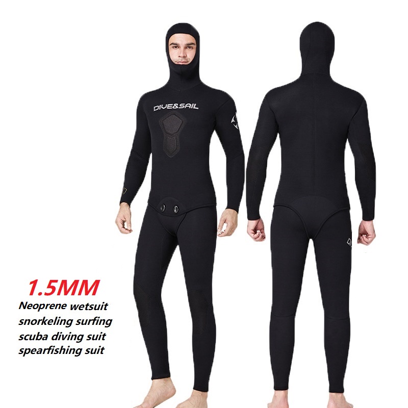 Jual DIVE&SAIL 1.5MM Neoprene Wetsuit Men's Scuba Diving Suit Twopiece