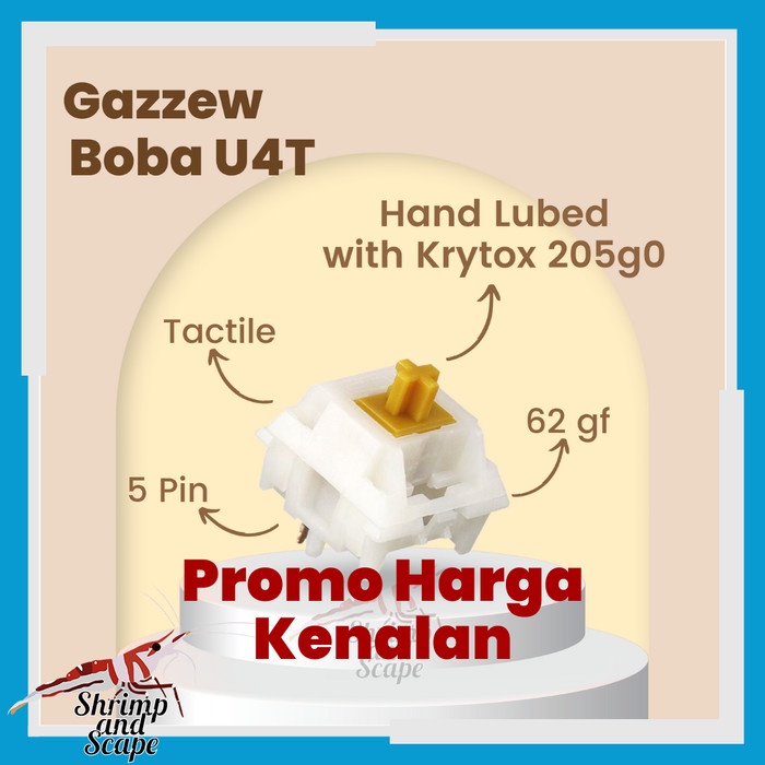 Jual Gazzew Boba U4T ( Krytox Hand Lubed ) Mechanical Switch Tactile