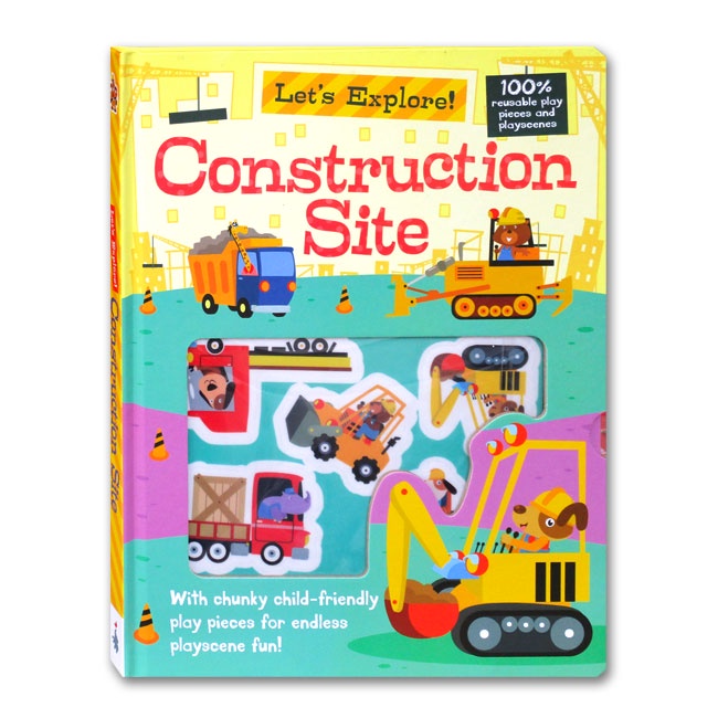 Jual [Imagine That] Let's Explore Construction Site Sticker Board Book