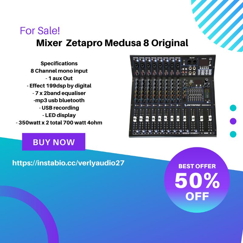 Jual Mixer Zetapro Killer 8 Original Mixer 8 Channel Amplifier Mixer